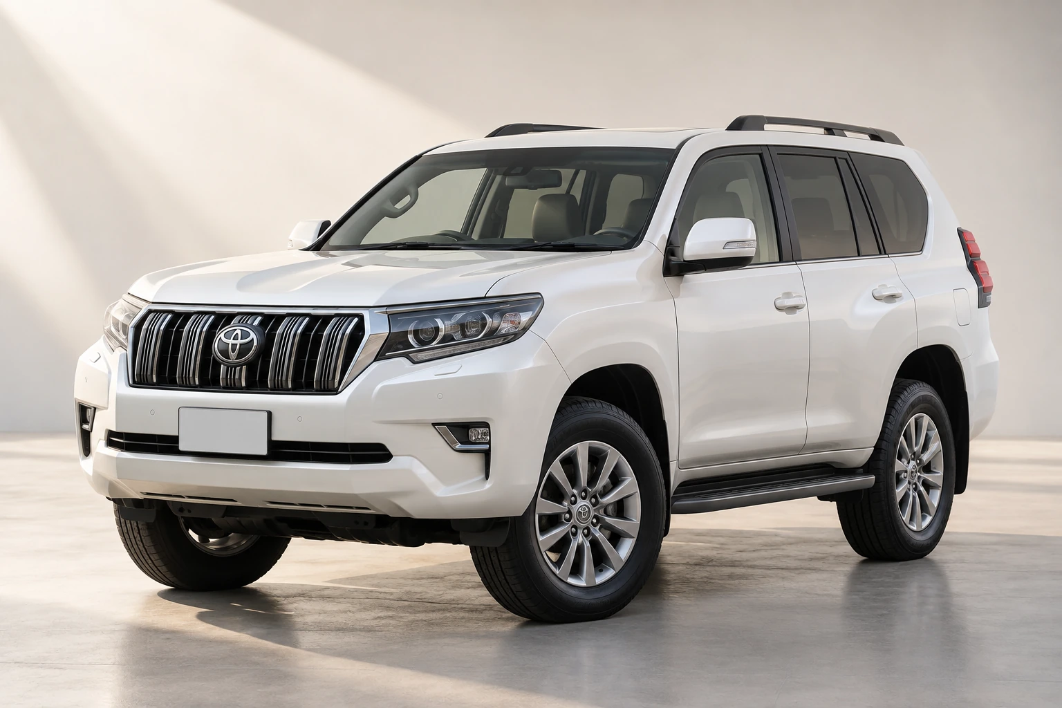 Original AI illustration of a white Toyota Prado TX